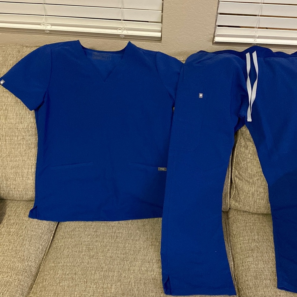 Figs Royal Blue Scrub set
